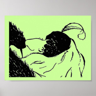 Young or Old Woman Illusion Poster