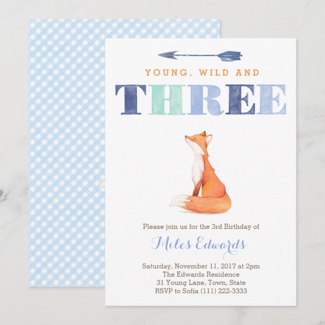 Young Wild et Three Fox 3e Anniversaire Cartes de  (Devant / Derrière)