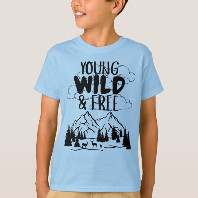 Young Wild & Free Nature Adventure T-shirt (Devant)