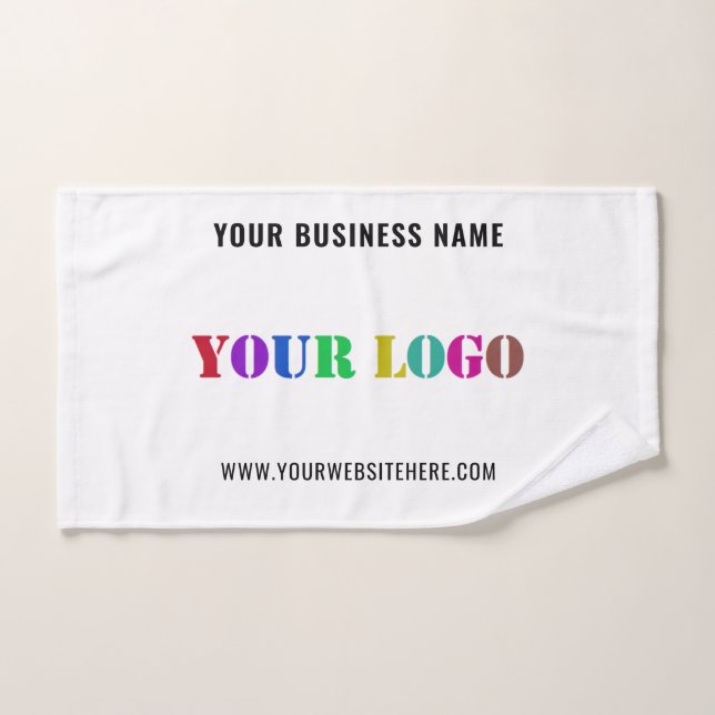 Your Company Logo Branded Bath Towels Template (Serviette à main)