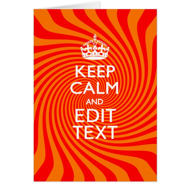 Your Keep Calm Saying on Vibrant Orange Swirl (Devant)