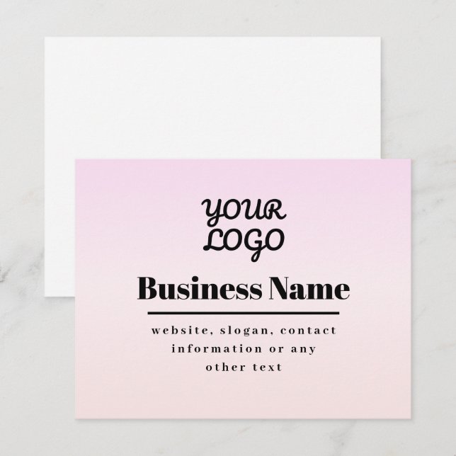 Your Logo & Text | Pink & Peach Ombre (Devant / Derrière)