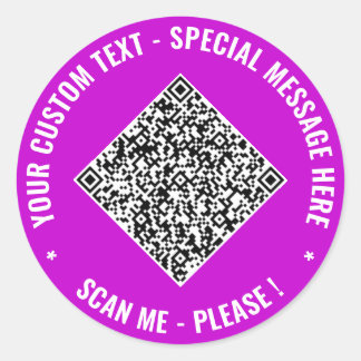 Your QR Code and Custom Text Stickers Example