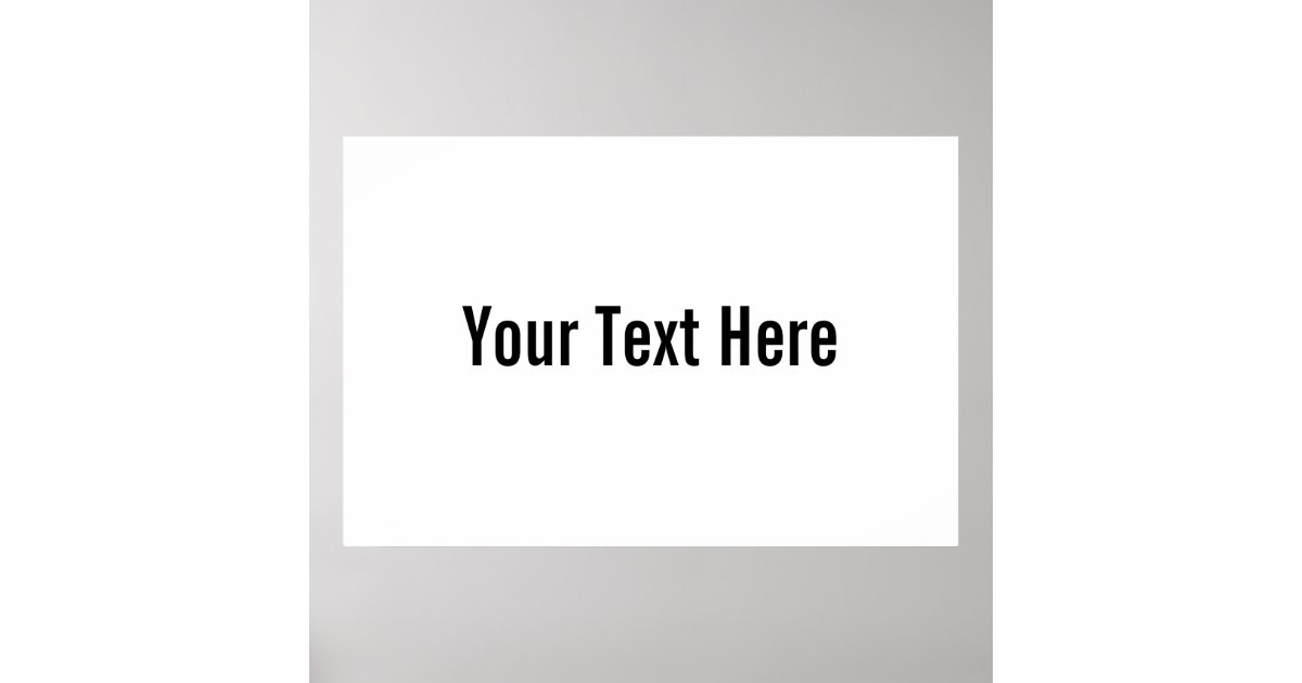 Your Text Here Custom Horizontal Poster | Zazzle.fr