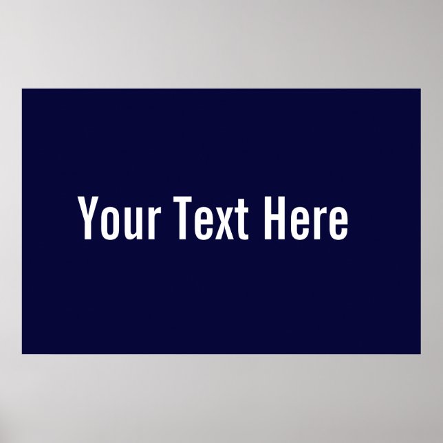 Your Text Here Custom Navy Blue Horizontal Poster (Devant)
