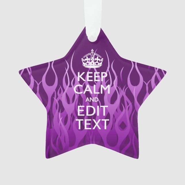 Your texte on Keep Calm Purple Racing Flames Decor (devant)