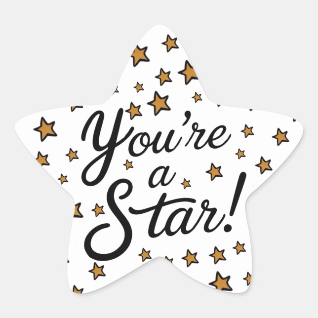 "You're a Star" Sticker – Gold Stars and Cursive (Devant)