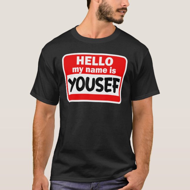 Yousef Bonjour Bonjour Mon Nom Est Tshirt Nom Sur  (Devant)