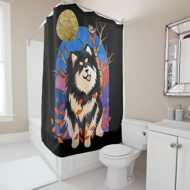 YRSE EN AUTOMNE - Rideau de douche Lapphund finlan