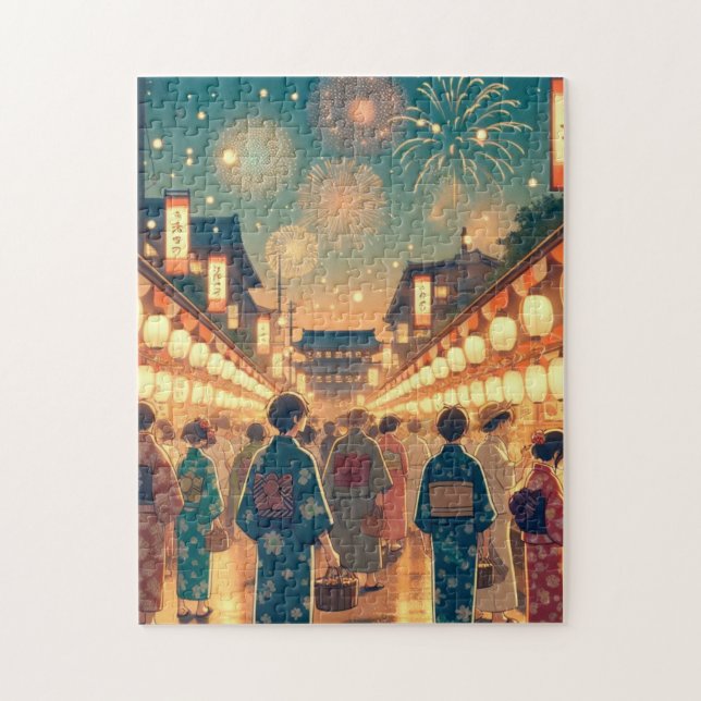 Yukata Night Walk – Japanese Festival Puzzle (Vertical)