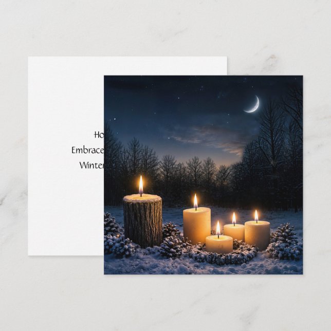 Yule du solstice d'hiver avec des bougies dans la  (Devant / Derrière)