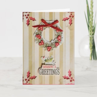 Yule JOYEUSES FÊTES CARTE de vacances à la main