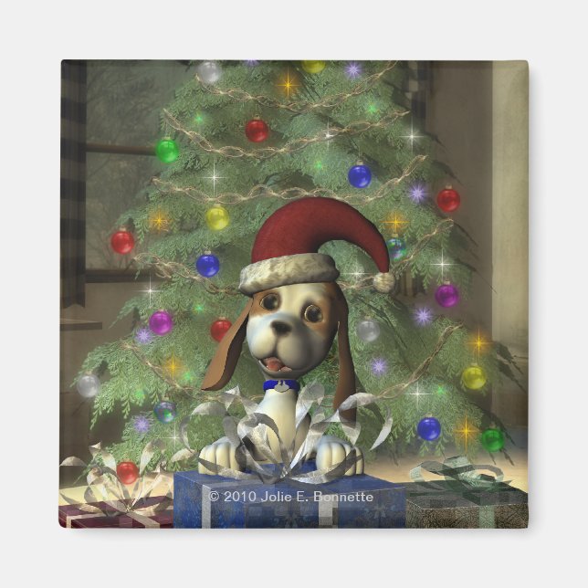 Yule Puppy Magnet (Devant)