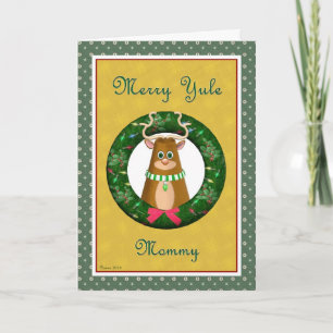 Yule Stag Wreath pour la carte maman