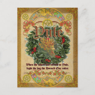 Yule Winter Solstice Pagan Imaginaire Art Carte po