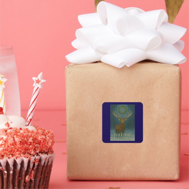 Yuletide Blessings Stag Christmas Stickers (Fête)