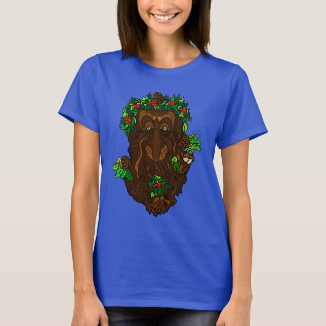 Yuletide Pagan Wicca Greenman T-shirt (Devant)