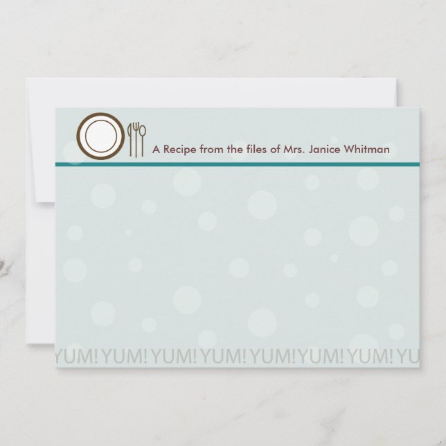 Yum ! Carte de recette (Devant)