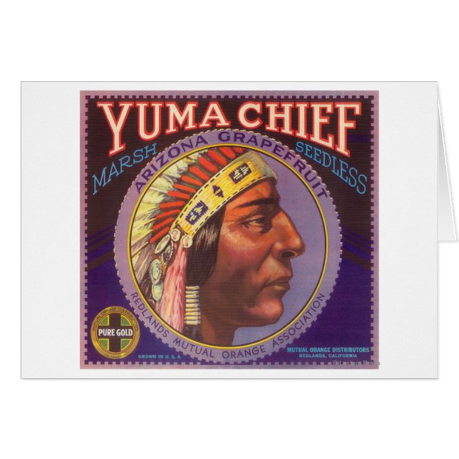 Yuma Chief Orange LabelRedlands, CA (Devant horizontal)