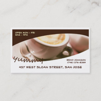 Yummy Cartes de visite de café