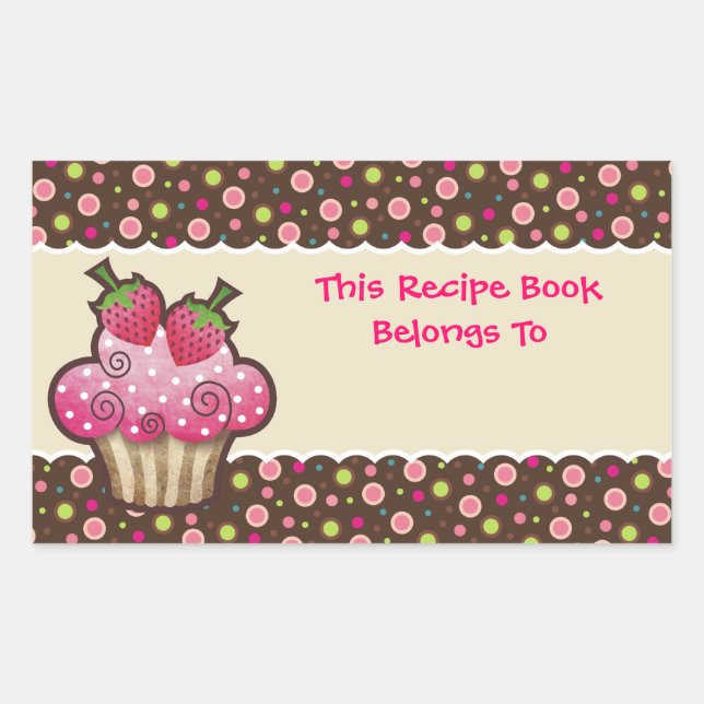 Yummy Cupcake Recette Livre Bookplaques Étiquette (Devant)