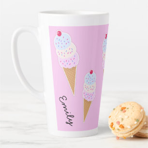 Yummy Icecream Cone Mug Latte Personnalisé
