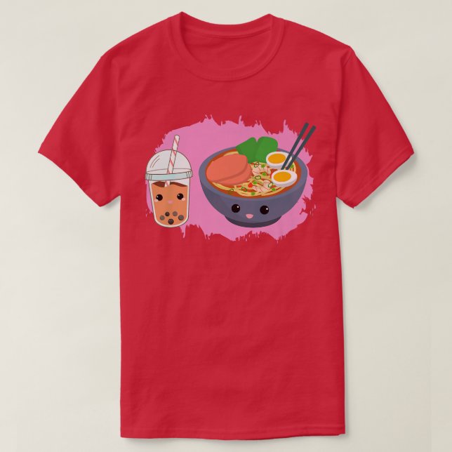 Yummy Tshirt Ramen Noodles Bowl Et Boba Bubble Te (Design devant)