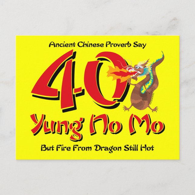 Yung No Mo 40th Birthday Postcard Invitation (Devant)