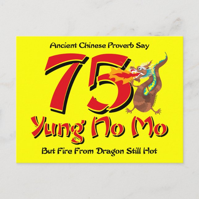 Yung No Mo 75th Birthday Postcard Invitation (Devant)