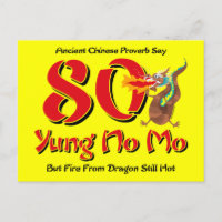 Yung No Mo 80th Birthday Postcard Invitation