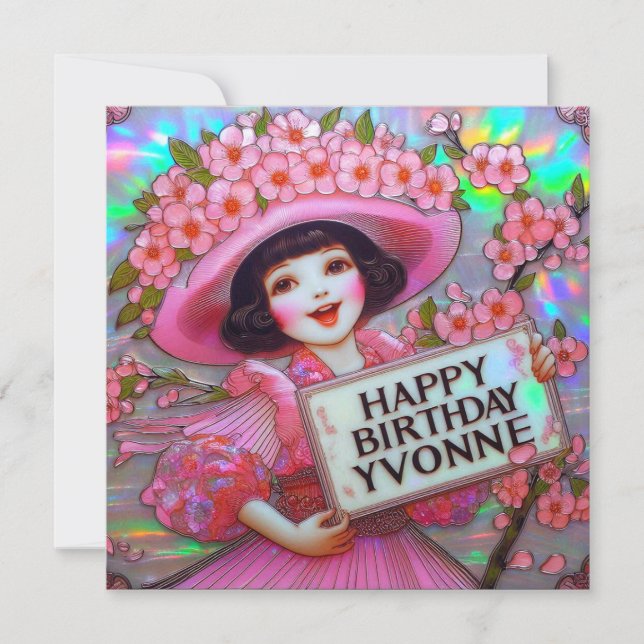 YVONNE ~ Reine de la fleur ~ Carte plate (Devant)