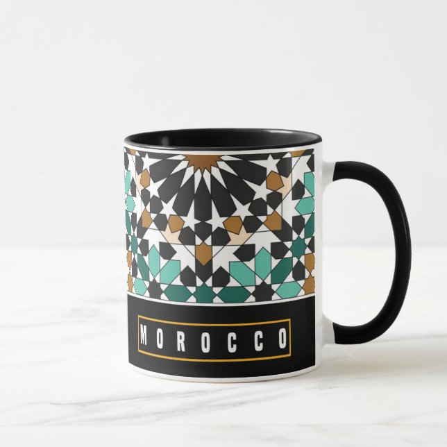 Z10-Morocco-themed souvenir mug with a geometric d (Droite)