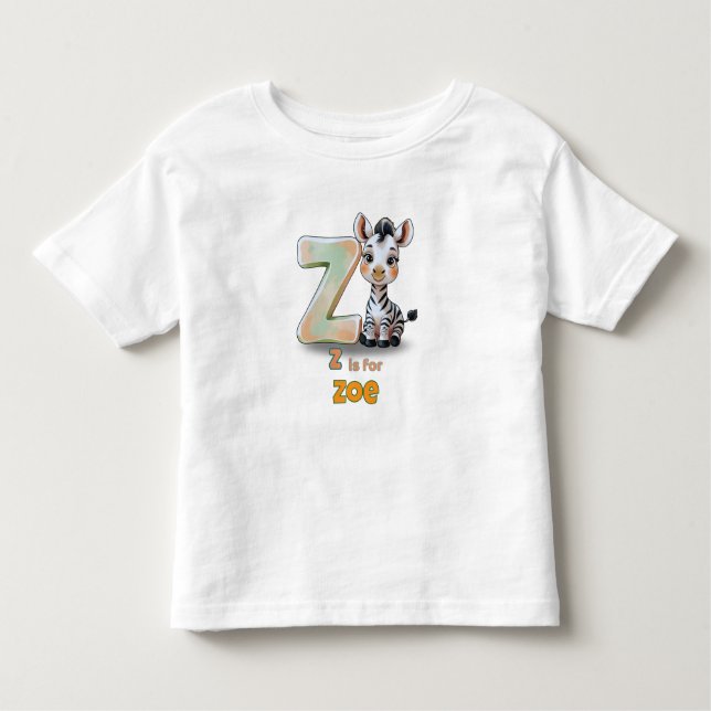 Z is for Zoe - Personalized Toddler T-Shirt (Devant)