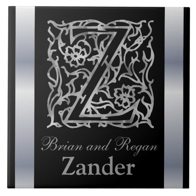 Z Monogramme et nom "Besque en noir" Carreaux en c (Devant)