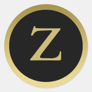 Z :: Stickers Monogram Z Elegant Gold et Black