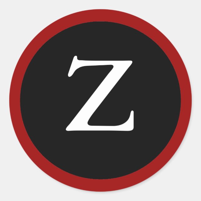 Z : Z initial / Lettre Z Stickers modernes rouge n (Devant)