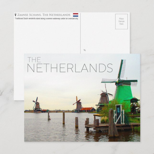 Zaanse Schans, Pays-Bas Carte Postale de Voyage (Devant / Derrière)