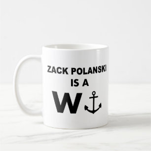 Zack Polanski Conception d'ancre Mug Drôle Minimal