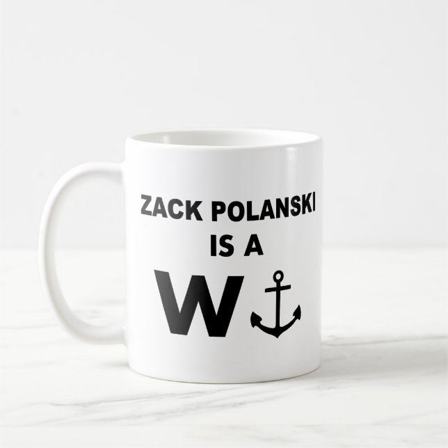 Zack Polanski Conception d'ancre Mug Drôle Minimal (Gauche)