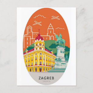 Zagreb, Croatie - Carte postale de la ville : Disc
