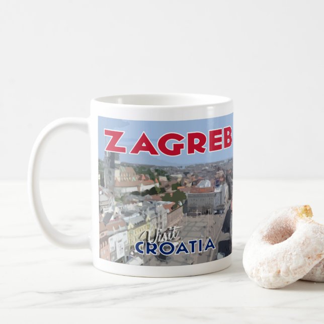 Zagreb, Visite Croatie I Love Coffee Mug (Avec donut)