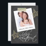 Zalig Kerstfeest Chalkboard Image Et Bande<br><div class="desc">Grande carte de voeux plate pour Noël avec Zalig Kerstfeest texte détail - Hollandais catholique cartes plates à thème .. Tableau noir et blanc et cadre photo avec bande rayée et or étoiles design noir et blanc .. X-Mas / cartes plates de vacances pour votre personnalisation avec votre propre photo...</div>