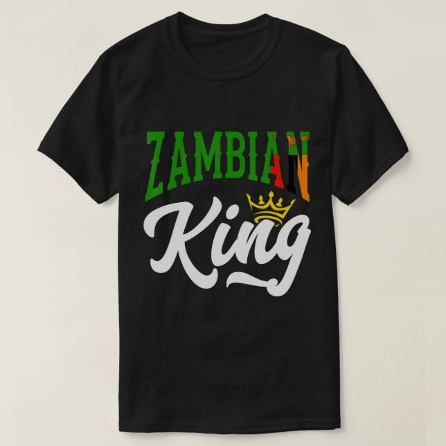 Zambian King Zambie Zambian Zambie Drapeau T-shirt (Design devant)
