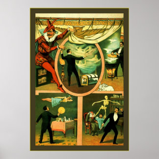 Zan Zig ~ Poster magicien Vintage