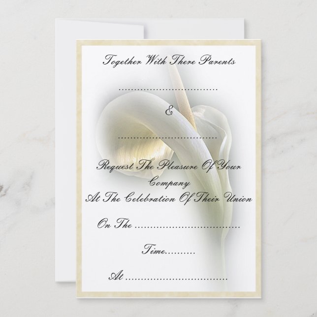 Zantedeschia - invitation (Devant)