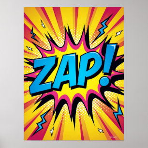 ZAP ! Pop électrique - Poster Retro Comic Explosio