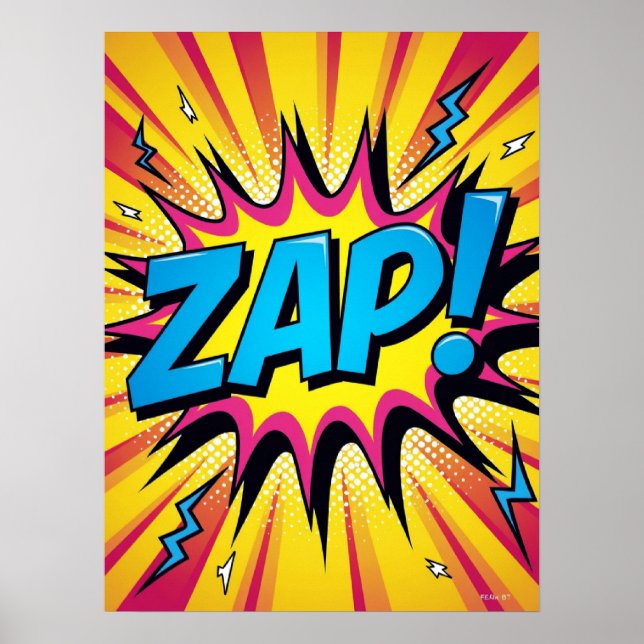 ZAP ! Pop électrique - Poster Retro Comic Explosio (Devant)