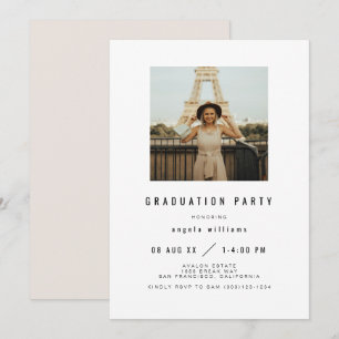 ZARA Modern Graduation Invitation avec photo