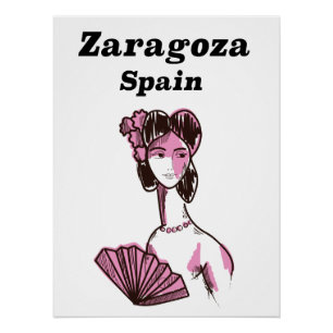 Zaragoza Espagne poster de voyage vintage