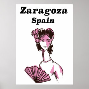 Zaragoza Espagne poster de voyage vintage